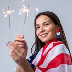 Statement Earrings American Flag Beaded Raffia Palm Bohemian Drop Dangle Earrings for women