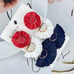 Statement Earrings American Flag Beaded Raffia Palm Bohemian Drop Dangle Earrings for women