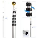 NELXINJO 20ft Telescopic Flag Pole - Extra Thick Outdoor Telescoping Flag Poles with 3x5 American Flag for Residential or Commercial,Black