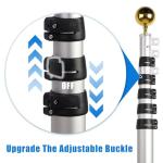 NELXINJO 20ft Telescopic Flag Pole - Extra Thick Outdoor Telescoping Flag Poles with 3x5 American Flag for Residential or Commercial,Black