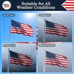American Flag 3x5 FT Outdoor, Heavy-Duty 150D Nylon US Flag for High Wind, Waterproof and Fade Resistant with Sewn Stripes and Embroidered Stars, Double Stitched