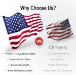 American Flag 3x5 ft Outdoor 420D Heavy Duty USA Flag with Embroidered Stars Sewn Stripes Brass Grommets American Flags for Outside All Weather, Decoration, Schools, Business