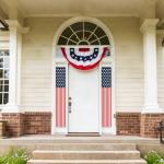 4th of July Decorations 3 x 6 Ft American Pleated Fan Flag USA Patriotic Bunting Flags, 4PCS Red White Blue Hanging American Banners Porch Sign for Memorial Veterans Labor Presidents Day Parties Accessories
