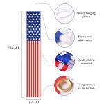 4th of July Decorations 3 x 6 Ft American Pleated Fan Flag USA Patriotic Bunting Flags, 4PCS Red White Blue Hanging American Banners Porch Sign for Memorial Veterans Labor Presidents Day Parties Accessories