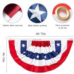 4th of July Decorations 3 x 6 Ft American Pleated Fan Flag USA Patriotic Bunting Flags, 4PCS Red White Blue Hanging American Banners Porch Sign for Memorial Veterans Labor Presidents Day Parties Accessories