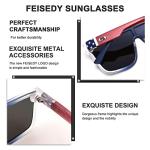 FEISEDY Sunglasses for Women Men, Fashion Mirrored Single Lens, Driving Beach Sunnies UV400 Shades B2996 Blue Star