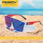 FEISEDY Sunglasses for Women Men, Fashion Mirrored Single Lens, Driving Beach Sunnies UV400 Shades B2996 Blue Star