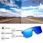 FEISEDY Sunglasses for Women Men, Fashion Mirrored Single Lens, Driving Beach Sunnies UV400 Shades B2996 Blue Star