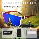 FEISEDY Sunglasses for Women Men, Fashion Mirrored Single Lens, Driving Beach Sunnies UV400 Shades B2996 Blue Star