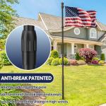 IIOPE 10 FT In Ground Flag Pole for Outside House,Resist Wind Reinforcement Patent Design,Heavy Duty Outdoor Flagpole Kit for Yard,Garden | Black (1 Pack,Without Flag)