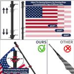 IIOPE 10 FT In Ground Flag Pole for Outside House,Resist Wind Reinforcement Patent Design,Heavy Duty Outdoor Flagpole Kit for Yard,Garden | Black (1 Pack,Without Flag)