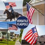 IIOPE 10 FT In Ground Flag Pole for Outside House,Resist Wind Reinforcement Patent Design,Heavy Duty Outdoor Flagpole Kit for Yard,Garden | Black (1 Pack,Without Flag)