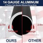 IOEN 25FT Heavy Duty Flag Pole Kit with Solar Light,5x3 USA Flag,2.7" Large Diameter Extra-Thick Aluminum,Wind-Resistant Sectional Tapered,100 MPH Wind Tested, Suitable for Outdoor Ground Use - Black