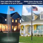 IOEN 25FT Heavy Duty Flag Pole Kit with Solar Light,5x3 USA Flag,2.7" Large Diameter Extra-Thick Aluminum,Wind-Resistant Sectional Tapered,100 MPH Wind Tested, Suitable for Outdoor Ground Use - Black