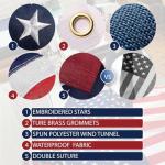 IOEN 25FT Heavy Duty Flag Pole Kit with Solar Light,5x3 USA Flag,2.7" Large Diameter Extra-Thick Aluminum,Wind-Resistant Sectional Tapered,100 MPH Wind Tested, Suitable for Outdoor Ground Use - Black