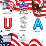 11 Pcs 4th of July Balloons American Flag Star Balloons USA Eagle Balloon Red White and Blue Foil Balloon for Veterans Day Patriotic USA Party Fourth of July Decorations