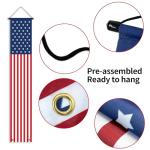 Zilphoba 4th of July Decorations, American Flag Banners for Porch, Patriotic Flag Porch Banner Sign for Independence Memorial Veterans Labor Day