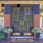 Zilphoba 4th of July Decorations, American Flag Banners for Porch, Patriotic Flag Porch Banner Sign for Independence Memorial Veterans Labor Day
