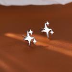 Sterling Silver Post Earrings Star Stud Earrings for Women Teen Trendy Hypoallergenic Small Post Pierced Studs Earrings Jewelry Gifts (3 Stars)