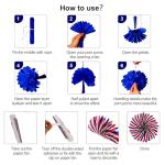 30PCS 4th of July Decorations - Patriotic Love USA Banner, Red White Blue Paper Fans, Star Streamers, Pom Poms, Hanging Swirls for Memorial Day & Presidents Day
