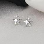 Sterling Silver Post Earrings Star Stud Earrings for Women Teen Trendy Hypoallergenic Small Post Pierced Studs Earrings Jewelry Gifts (3 Stars)