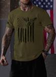 Mainfini Men's American Flag Eagle Tee Shirts Classic T-Shirt Distressed 4th of July Patriotic American Flag Muscle Workout Freedom 1776 Tactical USA Flag Memorial Day Gym Shirt Army L