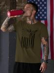 Mainfini Men's American Flag Eagle Tee Shirts Classic T-Shirt Distressed 4th of July Patriotic American Flag Muscle Workout Freedom 1776 Tactical USA Flag Memorial Day Gym Shirt Army L