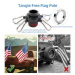 HIBLE 5 Foot Carbon Fiber Flag Pole Single Piece Flag Pole for Truck, House, Boat, Vehicle, SUV (1 Inch, Fit 2x3 FT Flag and 1-1.25 Inch Mount)