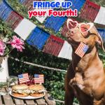 Fun Express 24 Ft Foil Patriotic Fringe for Fourth of July Party Decorations - Red, White, & Blue Metallic Foil Fringe for Quick Decor - Durable, Reusable, Instant Patriotic Transformation