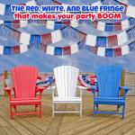 Fun Express 24 Ft Foil Patriotic Fringe for Fourth of July Party Decorations - Red, White, & Blue Metallic Foil Fringe for Quick Decor - Durable, Reusable, Instant Patriotic Transformation
