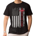 Faith Over Fear Shirt Christian Jesus Religious Shirts for Men Patriotic American Flag Cross Graphic Tees God T-Shirt (US, Alpha, XX-Large, Regular, Regular)