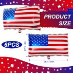 Hoosige 6 Pcs American Flag Balloons 27x18 Inch Red White and Blue 4th of July Aluminum Foil Balloon USA Patriotic Party Decorations for Independence Veterans Labor Memorial Day Election