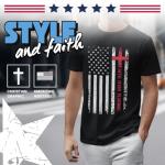 Faith Over Fear Shirt Christian Jesus Religious Shirts for Men Patriotic American Flag Cross Graphic Tees God T-Shirt (US, Alpha, XX-Large, Regular, Regular)