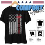 Faith Over Fear Shirt Christian Jesus Religious Shirts for Men Patriotic American Flag Cross Graphic Tees God T-Shirt (US, Alpha, XX-Large, Regular, Regular)