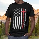 Faith Over Fear Shirt Christian Jesus Religious Shirts for Men Patriotic American Flag Cross Graphic Tees God T-Shirt (US, Alpha, XX-Large, Regular, Regular)