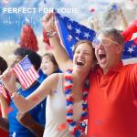 CCINPPY Friendship Bracelets Trendy Heishi Clay Bead Bracelets Stack Gold Beaded Stretch Bracelets for Women Boho Stackable Bracelets Bulk Cute Preppy Jewelry, Red White Blue