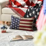 AVOIN colorlife 4th of July Patriotic Independence Throw Pillow Cover, 12 x 20 Inch Memorial Day Stripes America Flag Stars Decor Cushion Case for Sofa Couch