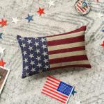 AVOIN colorlife 4th of July Patriotic Independence Throw Pillow Cover, 12 x 20 Inch Memorial Day Stripes America Flag Stars Decor Cushion Case for Sofa Couch
