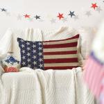 AVOIN colorlife 4th of July Patriotic Independence Throw Pillow Cover, 12 x 20 Inch Memorial Day Stripes America Flag Stars Decor Cushion Case for Sofa Couch