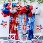 Party in the USA Red White and Blue Balloons, 4th of July Decorations 16 Inch Letter Balloons with American Flag and Star Patriotic Decor for Independence Memorial Veterans Day Home Yard Party Favors
