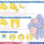 Party in the USA Red White and Blue Balloons, 4th of July Decorations 16 Inch Letter Balloons with American Flag and Star Patriotic Decor for Independence Memorial Veterans Day Home Yard Party Favors