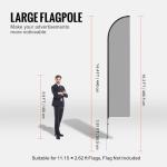 VEVOR Feather Flag Pole Kit 2 Packs, 16.3 ft Swooper Flag Pole, Sign Flag Poles for Business Advertising Feather Flags Banner Outdoor, with Ground Stakes and A Carrying Bag (Flag Not Included)