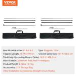 VEVOR Feather Flag Pole Kit 2 Packs, 16.3 ft Swooper Flag Pole, Sign Flag Poles for Business Advertising Feather Flags Banner Outdoor, with Ground Stakes and A Carrying Bag (Flag Not Included)