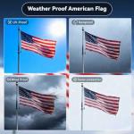 Premium 150D Heavy Duty American Flag 3X5 - Outdoor US Flag with Water Resistance, Canvas Embroidered Stars and Brass Grommets, High Wind Suitable