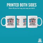 I'm A Dad Grandpa And Veteran Nothing Scares Me Veteran Dad Gifts Patriotic Granddad US Flag Fathers Day Novelty Drinkware Ceramic Mug 11 oz White