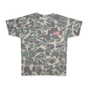 Mooselander - Men's Patriotic T-Shirt, Realtree and Mossy Oak Camo T-Shirt for Men, Hunting Apparel with USA Flag Embroidery (US, Alpha, Large, Regular, Classic Camo Green)