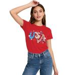 USA Shirts for Women 4th of July Shirt Women Cute Patriotic Print Tshirt America Tee Tops Red-a