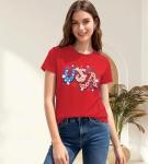 USA Shirts for Women 4th of July Shirt Women Cute Patriotic Print Tshirt America Tee Tops Red-a