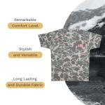 Mooselander - Men's Patriotic T-Shirt, Realtree and Mossy Oak Camo T-Shirt for Men, Hunting Apparel with USA Flag Embroidery (US, Alpha, Large, Regular, Classic Camo Green)