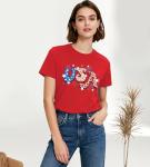 USA Shirts for Women 4th of July Shirt Women Cute Patriotic Print Tshirt America Tee Tops Red-a